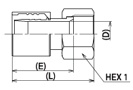 Biểu đồ tiêu chuẩn khớp nối · Bản vẽ dưới dạng biểu đồ · Đầu nối ren trong song song dành cho ống mềm